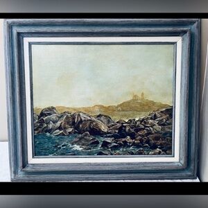 Vintage 1988 “Nubble In The Fog” Signed Vera Weller Painting